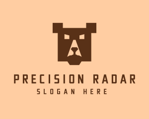 Digital Pixel Bear logo design