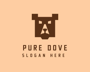 Digital Pixel Bear logo design