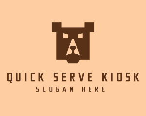 Digital Pixel Bear logo design