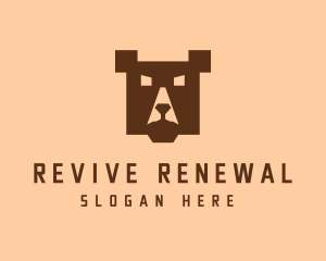 Digital Pixel Bear logo design