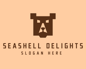 Digital Pixel Bear logo design