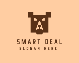 Digital Pixel Bear logo design