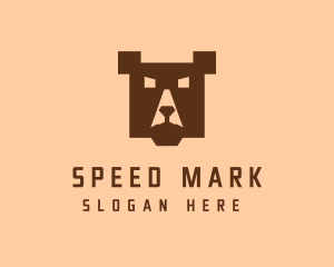 Digital Pixel Bear logo design