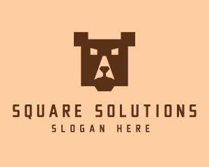 Digital Pixel Bear logo design