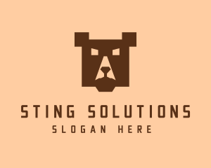 Digital Pixel Bear logo design