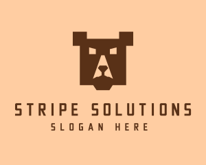 Digital Pixel Bear logo design