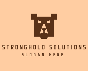 Digital Pixel Bear logo design