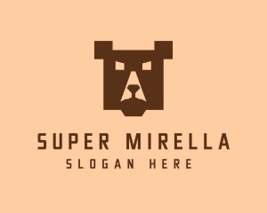 Digital Pixel Bear logo design