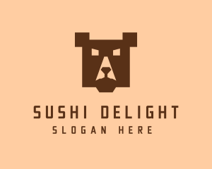 Digital Pixel Bear logo design