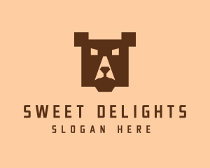 Digital Pixel Bear logo design