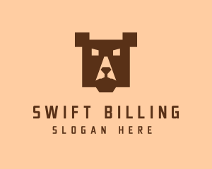 Digital Pixel Bear logo design