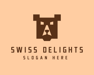 Digital Pixel Bear logo design