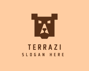 Digital Pixel Bear logo design