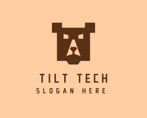 Digital Pixel Bear logo design