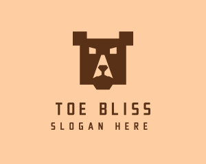 Digital Pixel Bear logo design