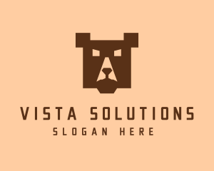 Digital Pixel Bear logo design