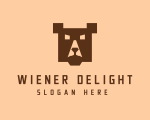 Digital Pixel Bear logo design