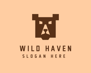 Digital Pixel Bear logo design