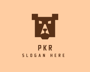 Digital Pixel Bear logo design