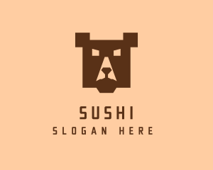 Digital Pixel Bear logo design