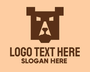 Grizzly - Brown Square Bear logo design
