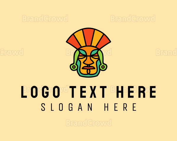 Mayan Head Mask Logo