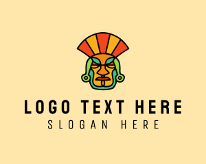 Mayan Head Mask Logo