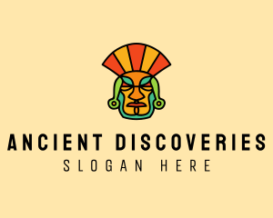 Mayan Head Mask logo design