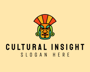 Mayan Head Mask logo design