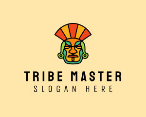 Mayan Head Mask logo design