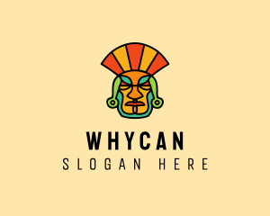 Ancient-tribe - Mayan Head Mask logo design