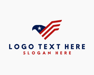 Bird - American Eagle Stripes logo design