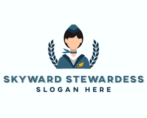 Stewardess - Female Flight Attendant logo design