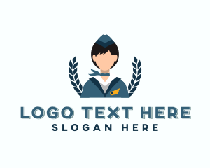 Tourism Agency - Female Flight Attendant logo design