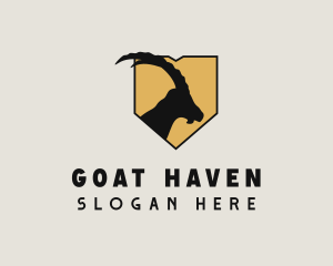 Goat Animal Shield logo design