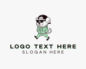 Sunglasess - Dog Animal Jogging logo design