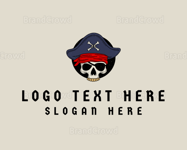 Skull Pirate Bone Logo