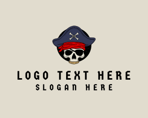 Creepy - Skull Pirate Bone logo design