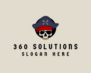 Skull Pirate Bone logo design