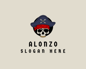 Skull Pirate Bone logo design