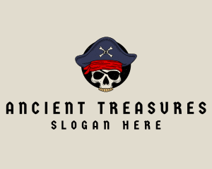 Skull Pirate Bone logo design