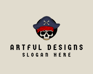 Skull Pirate Bone logo design