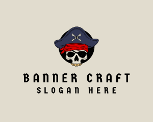 Skull Pirate Bone logo design