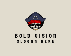 Skull Pirate Bone logo design