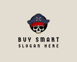 Skull Pirate Bone logo design