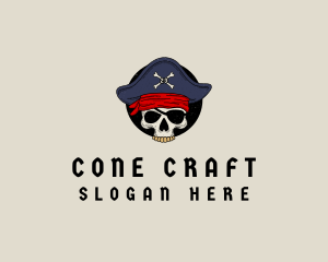 Skull Pirate Bone logo design