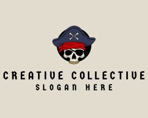 Skull Pirate Bone logo design