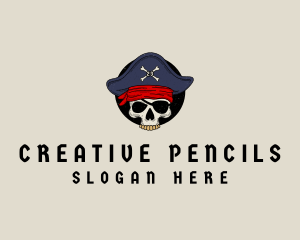 Skull Pirate Bone logo design