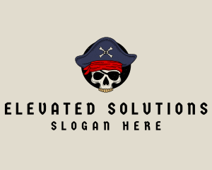 Skull Pirate Bone logo design