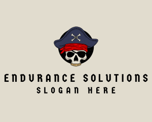 Skull Pirate Bone logo design